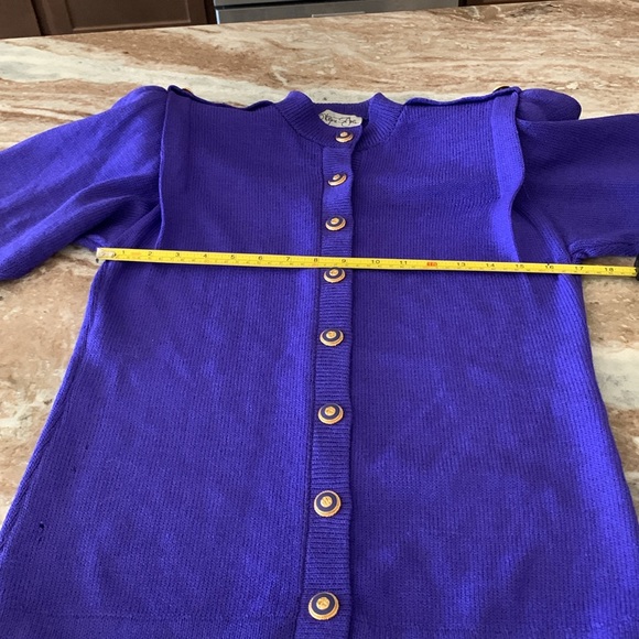 Vintage St. John 3 piece set sz S/6 purple knit - Jacket, Pants, Skirt 1980’s - Picture 4 of 17
